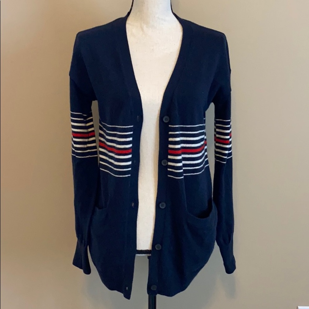 Treasure and Bond Blue Striped Cardigan Size XS